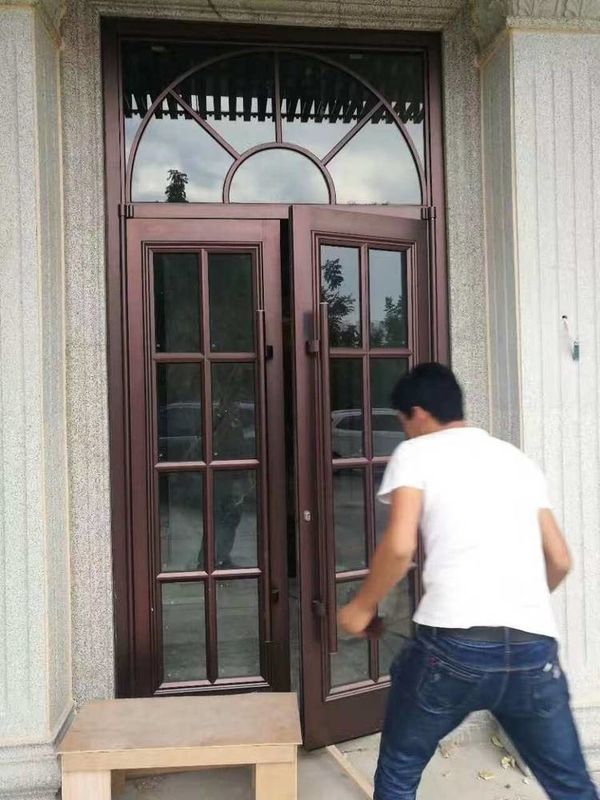 OEM UPVC ανοξείδωτο stell Αλουμίνιο Διπλή κλίση πόρτες kfc πόρτα 1,2mm πάχος